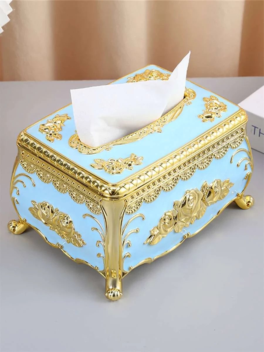 กล่องใส่ทิชชู่ 1 ชิ้น ลายดอกไม้ วินเทจ  nn-164