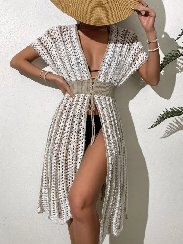 กิโมโน กลวงออก ขอบเปลือก ผูกเชือกด้านหน้า mm-19