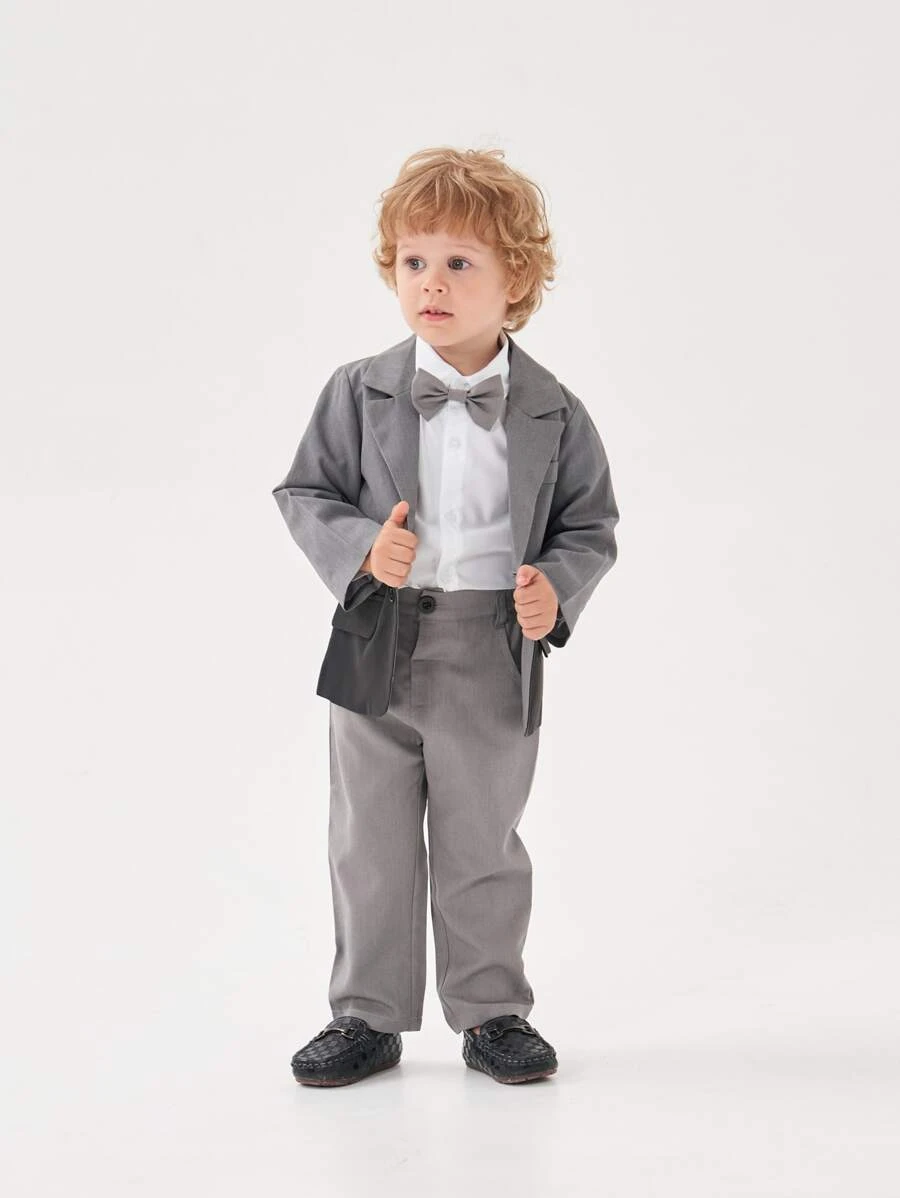 เด็กผู้ชาย เสื้อสูท ปลอกคอสูท & เสื้อเชิ้ต โบว์หน้า & กางเกง b-13
