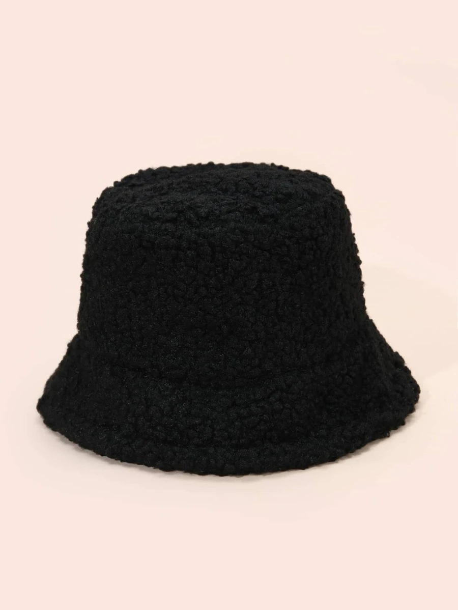 หมวกบักเก็ต สีพื้น ปุย  j-36