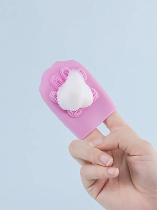 แปรงทำความสะอาด อุ้งเท้า รูปร่าง ใบหน้า 2 ชิ้น d-6