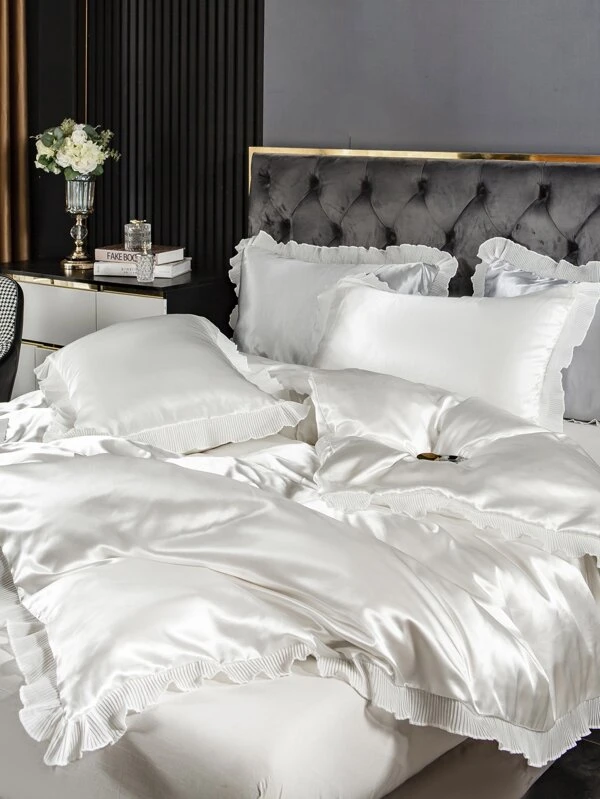 ชุดปลอกผ้านวม ไม่มีฟิลเลอร์ ตกแต่ง นัวเนีย ผ้าซาติน ค-10