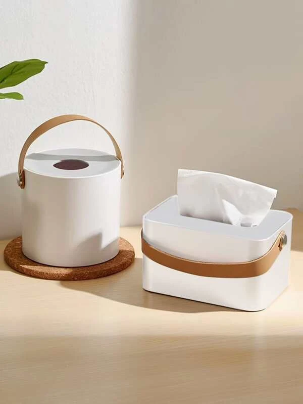 1 ชิ้น ABS กล่องทิชชู่ พร้อม ทันสมัย สีขาว กล่องทิชชู่ ผ้าคลุม ที่วาง สำหรับ บ้าน  nn-4