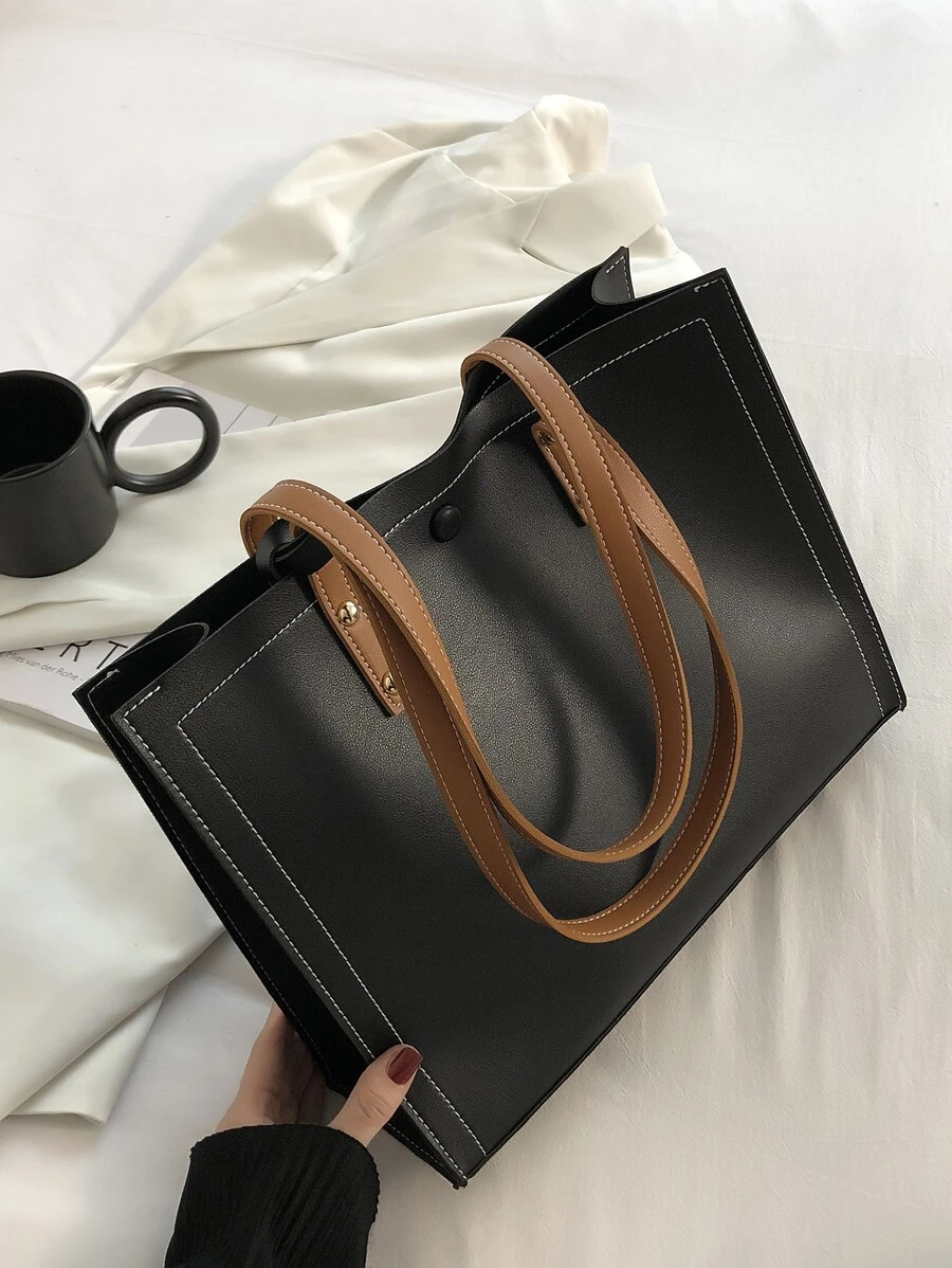 กระเป๋าสะพายไหล่ ประดับปุ่ม พร้อมกระเป๋าคลัตช์v-5