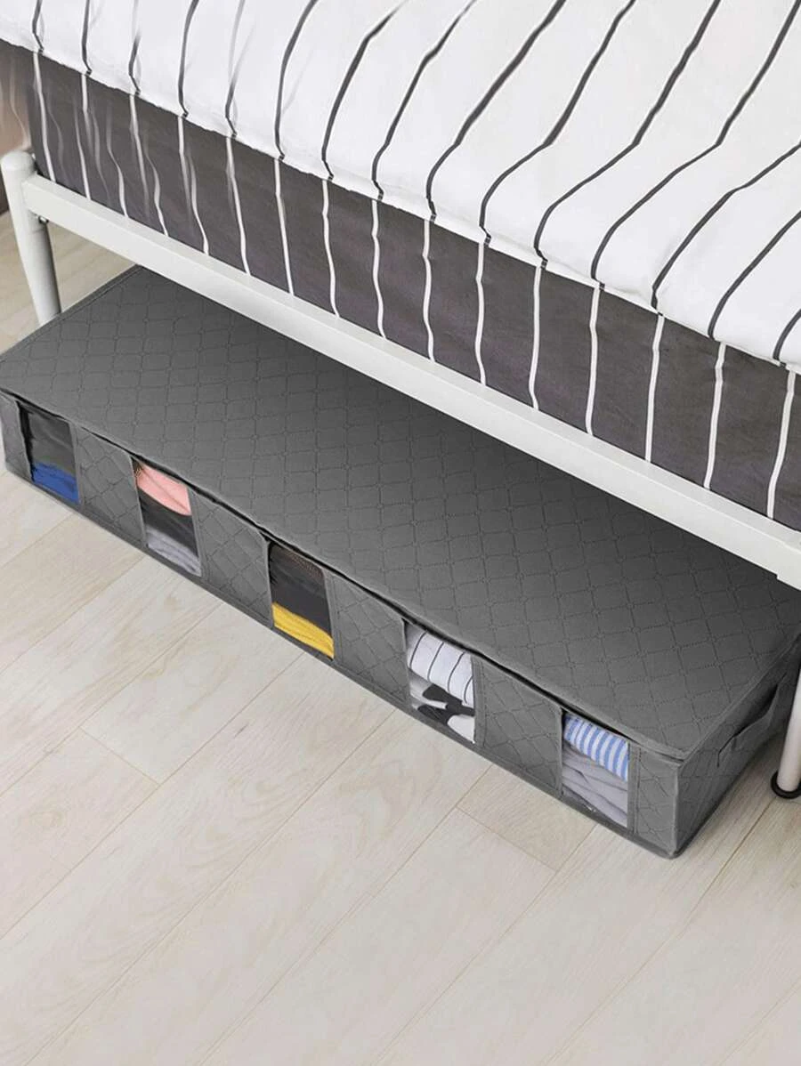 1 ชิ้น กระเป๋าเก็บของ พับได้ เรขาคณิต มีเท็กซ์เจอร์ กระเป๋าเก็บของใต้เตียง ห้าช่อง สำหรับจัดเก็บเสื้อผ้า กันความชื้น กันฝุ่น  gg-61