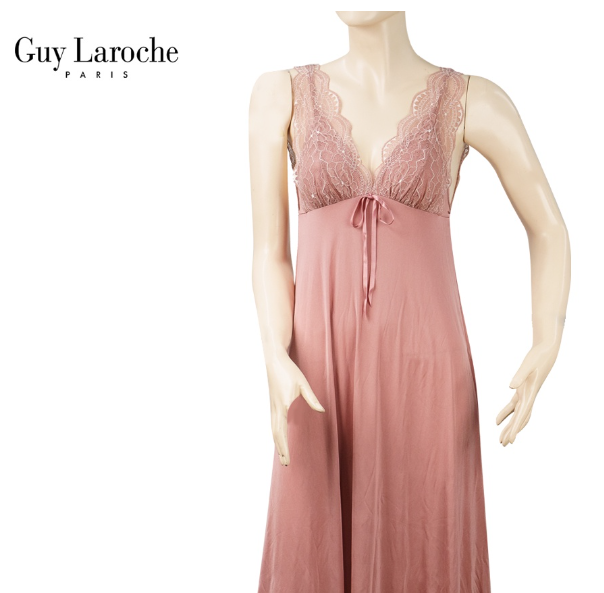 SA9>ชุดนอน แบรนด์ GUY LAROCHE ผ้า Smooth Knit กระโปรงยาว Maxi Luxury Nightwear GN3J68 ผ้าไนลอนทอพิเศษจาก Japan
