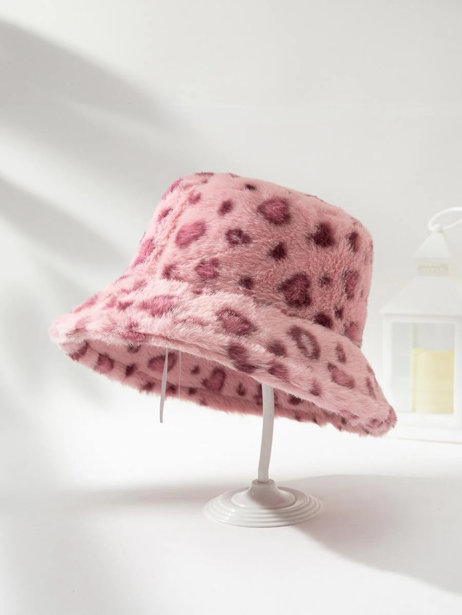 หมวกบักเก็ต ลาย เสือดาว ปุย j-54