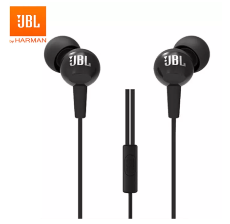 GE108-หูฟังJBL C100Si เดิม 3.5 มม.หูฟังสเตอริโอ Deep BASS ชุดหูฟังกีฬาหูฟังแฮนด์ฟรีด้วยไมโครโฟน for Android IOS mobile phones Earbuds with Mic Earphones ใช้ได้กับ iPhone OPPO VIVO Samsung huawei