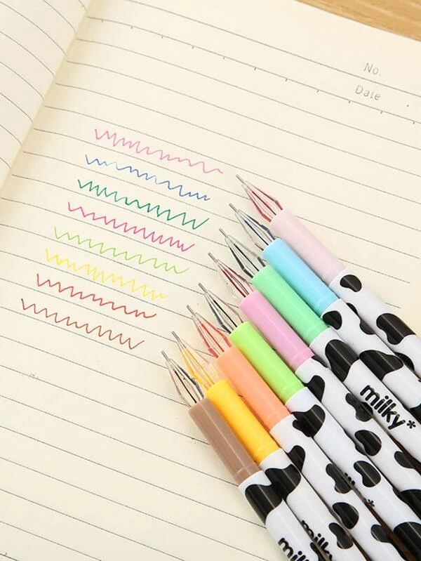 ปากกาเจล ลาย วัว สุ่ม 8 ชิ้น s-75