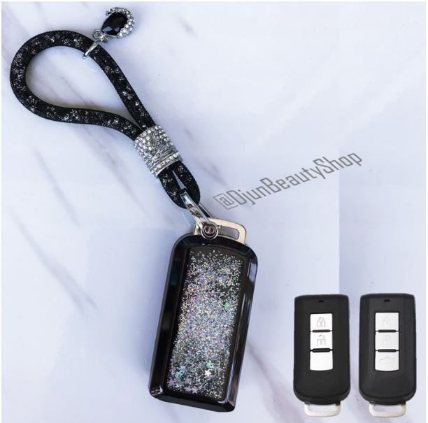 K58-เคสรีโมทรถยนต์ Mitsubishi Smart Key แบบฝาหน้าปุ่มใส และผาหลังมีวิ๊ง