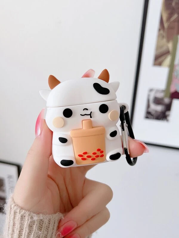 เคส เหมาะกับ Airpods การ์ตูน วัวนม รูปร่าง e-43