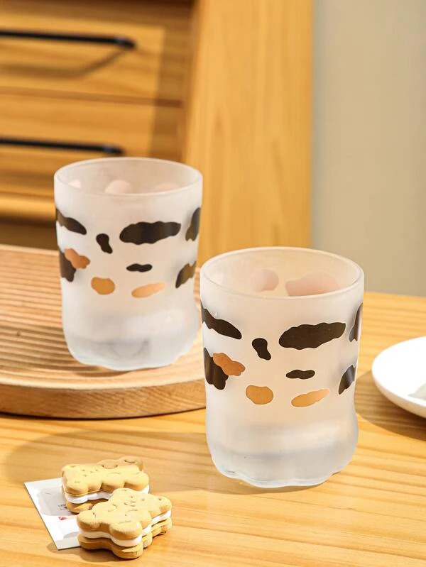 ถ้วยแก้ว 1 ชิ้น ลายเสือ  oo-38