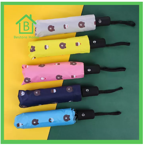 UTI95-Bestore Home (ﾉ◕ヮ◕)ﾉ*:･ﾟ✧ ร่มกันแดด ร่มกันฝน ร่มกดแบบอัติโนมัติ ?ลายน้องหมี? น้ำหนักเบา พกพาสะดวก ใช้งานง่าย สินค้าพร้อมส่งในไทย