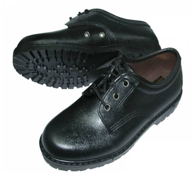PE79-KITO รองเท้าคัชชูสีดำยาง หัวเหล็กใส่ทำงานผูกเชือก