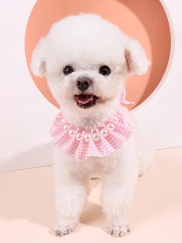 เพิร์ลรายละเอียดสร้อยคอโบว์สัตว์เลี้ยง ม-90