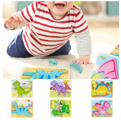 N66-ปริศนาไดโนเสาร์ จิ๊กซอว์ไดโนเสาร์ 3D จิ๊กซอว์ไม้ไดโนเสาร์ ของเล่นวิทยาศาสตร์