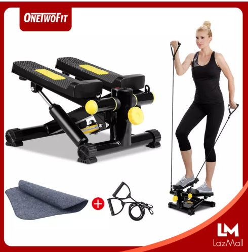 ย-003 OneTwoFIt Mini StepperThin Thigh Waist Trainer Exercise Machine (with resistance band) Multi-Function LCD