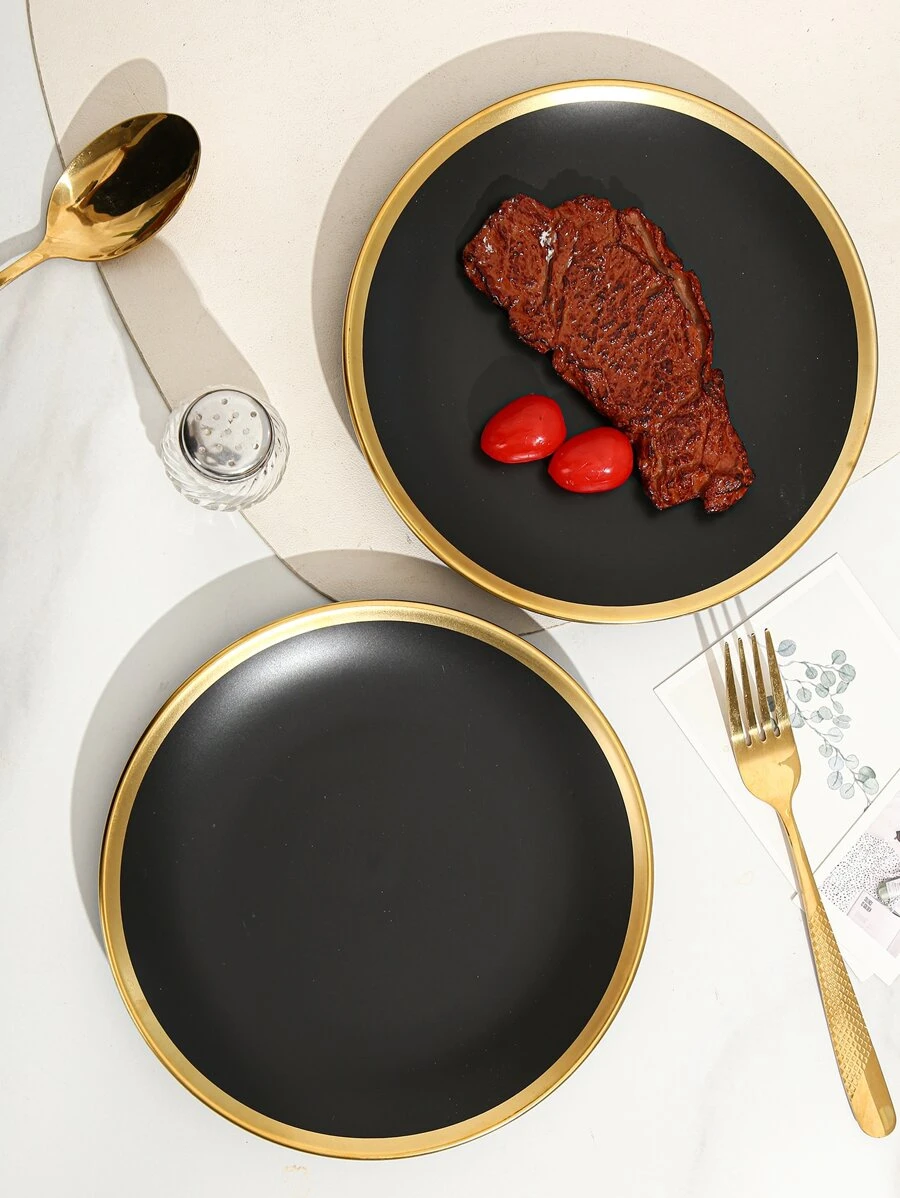 จาน เรียบง่าย ทูโทน 1 ชิ้น  ff-10