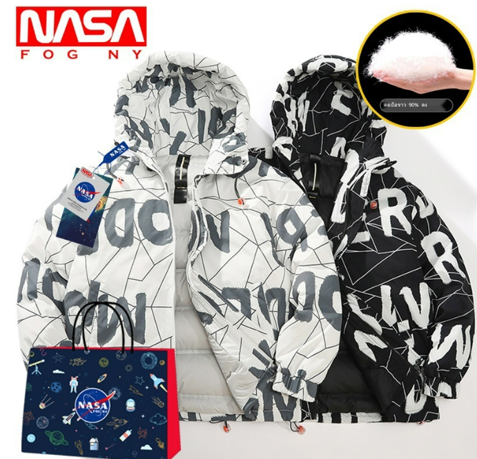 (ส#005) NASA down jacket ชายน้ำสั้นหนาแนวโน้มแบรนด์ 2022 ใหม่ฤดูหนาวชายเสื้อเยาวชนเสื้อผ้า