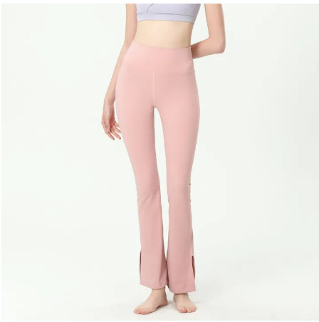 SF115-กางเกงโยคะของผู้หญิง Lulu เอวสูงสะโพกยกกางเกงบางแยกกางเกงระฆังกางเกงออกกำลังกายโยคะ