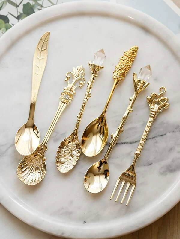 ชุดช้อนส้อม วินเทจ 6 คู่  ค-31