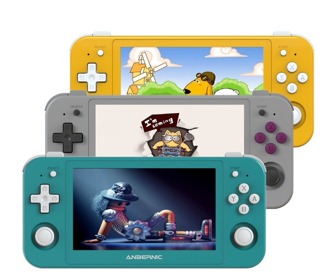 ROM30-Anbernic RG505 ใหม่ เครื่องเล่นเกมมือถือ Android 12 ระบบ Unisoc Tiger T618 4.95-INCH OLED พร้อม Hall Joyctick OTA Update