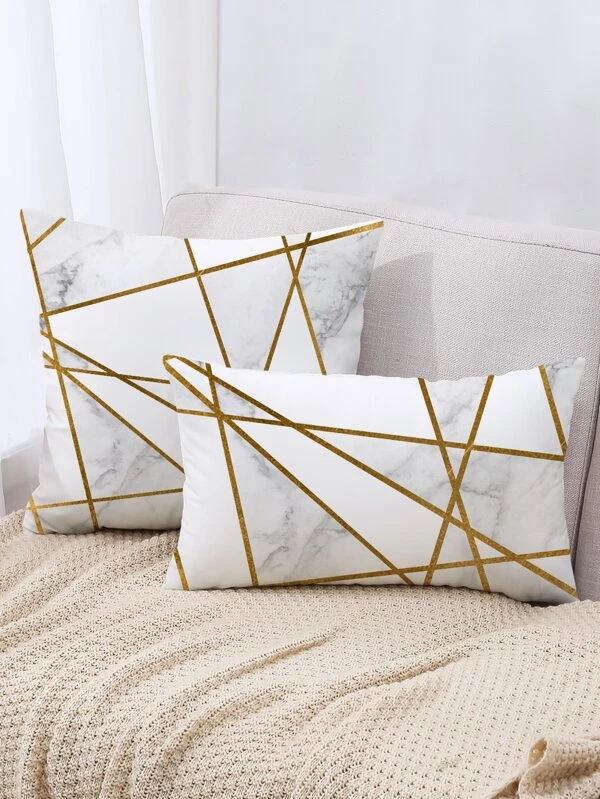 หมอนอิง ไม่มีฟิลเลอร์ เรขาคณิต & ลาย หินอ่อน 1 ชิ้น a-99