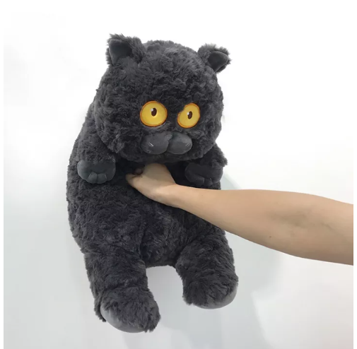 KID72-ตุ๊กตา แมวดำ แมวอ้วน ของเล่นตุ๊กตา ตาเหลือง แมวน่ารัก ฮิตมาก ของขวัญสำหรับคนรักแมว