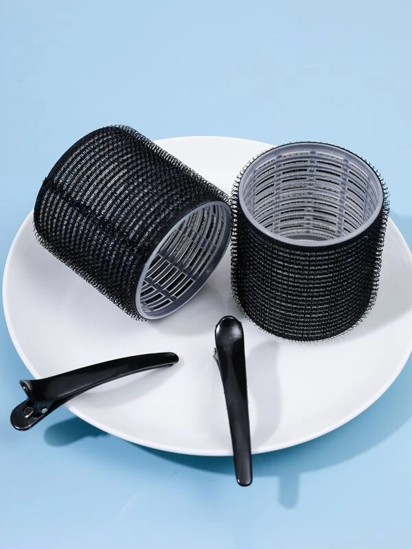 2 ชิ้น เครื่องม้วนผม & 2 ชิ้น กิ๊บติดผม  k-37