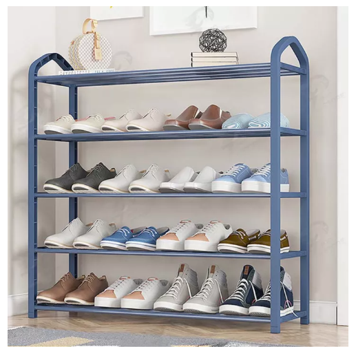 UTI66-[วางรองเท้าได้15คู่] ชั้นวางรองเท้า ที่เก็บรองเท้า ชั้นวางรองเท้าเหล็ก โครงเหล็กเเข็งเเรง แบบ3/4/5ชั้น มีหูหิ้ว พร้อมส่ง++