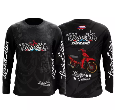 VIC58-เสื้อพิมพ์ลาย เวฟซิ่ง แขนยาว