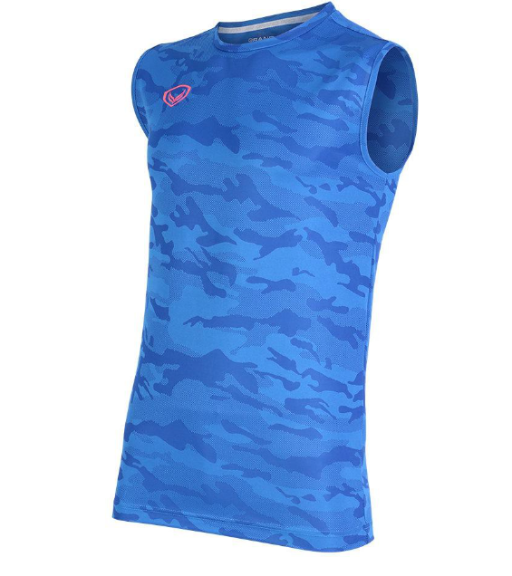 ก60#Grand Sport เสื้อกีฬา Grand pro(แขนกุด) (สีน้ำเงิน) รหัส:038309