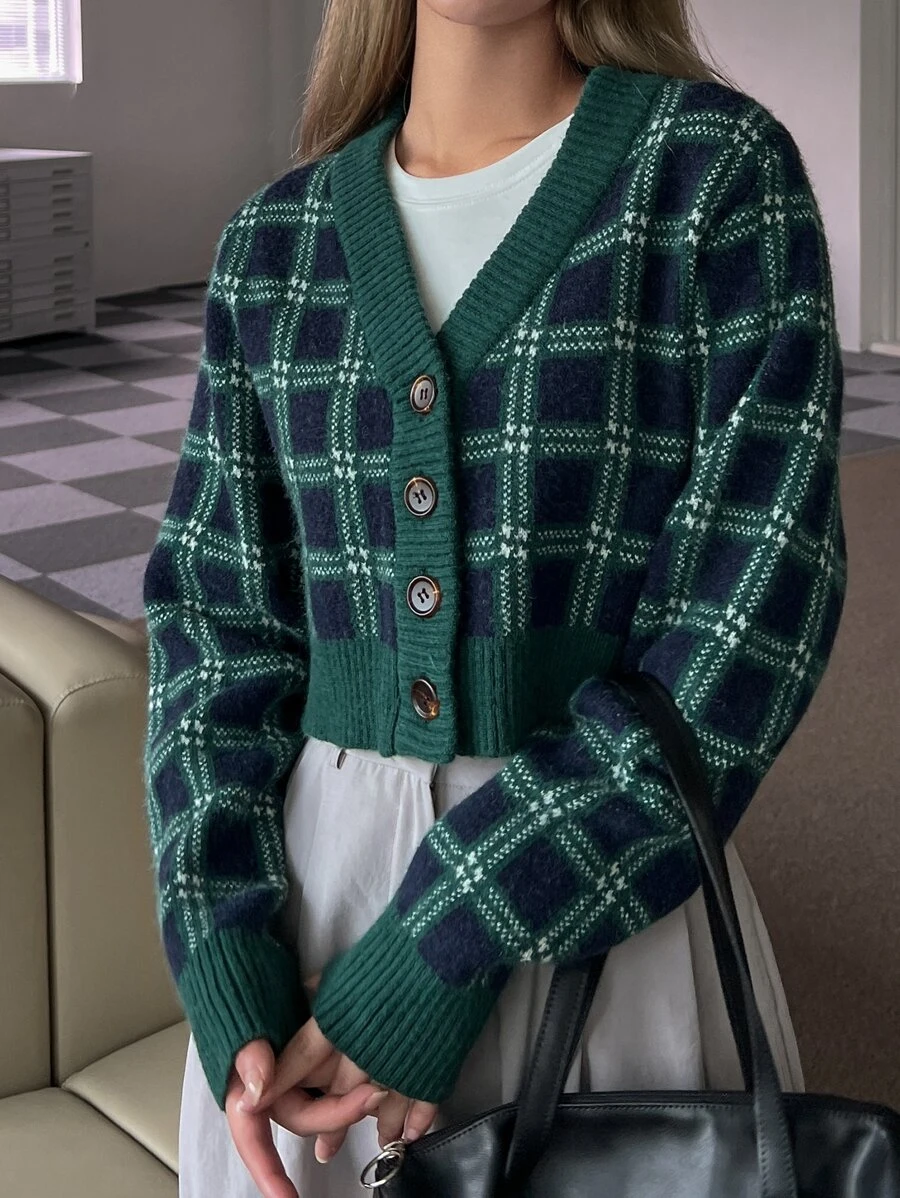 คาร์ดิแกน ลายแพลต กระดุมหน้า  i-26