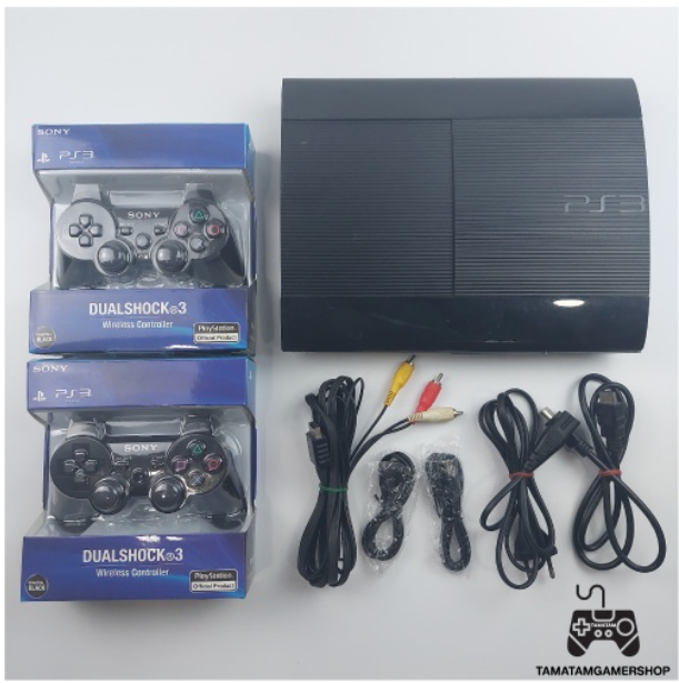 RE48-เครื่องเกมps3 superslim FW4.89 ล่าสุด มือสองสวย(USED)สีดำ ความจุ250GB-1TB แปลงแล้ว แถมฟรีเกมในเครื่องเล่นps3 play3