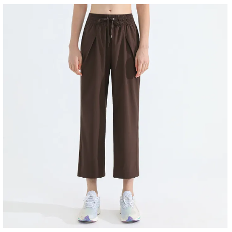 SF117-ALO โยคะโยคะโยคะกางเกงกีฬาผู้หญิงฤดูใบไม้ร่วงผ้าม่านตรงกางเกงเข้ากับทุกชุดกว้าง-ออกกำลังกายขา Casual แปดจุดกางเกง