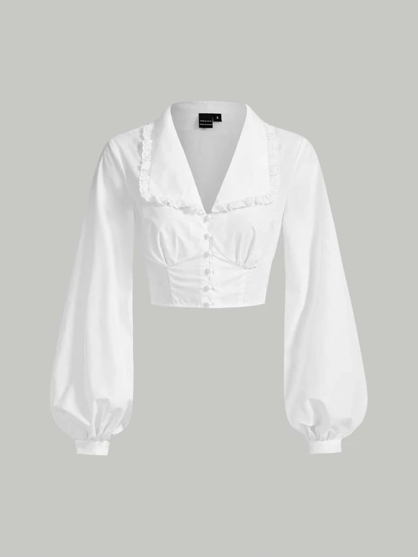 เสื้อเบลาส์ สีพื้น นัวเนีย แขนบิชอป ก-19