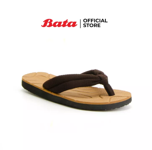 SAN12-BATA รองเท้าแตะ ส้นแบน ผู้หญิง แบบหูคีบ สีน้ำตาล รหัส 5794258