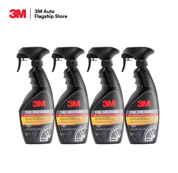 AC12-3M (4 ขวด) ผลิตภัณฑ์เคลือบเงายางรถยนต์ Tire Dressing ขนาด 400ml. PN39042LT