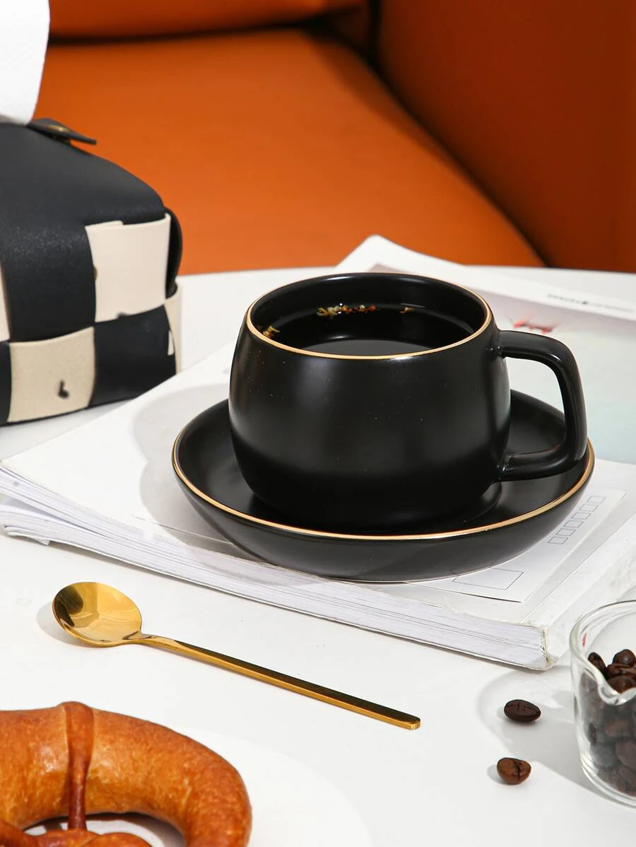 1 ชิ้น ที่รองแก้ว กลม & 1 ชิ้น แก้วมัค & 1 ชิ้น ช้อน  oo-104