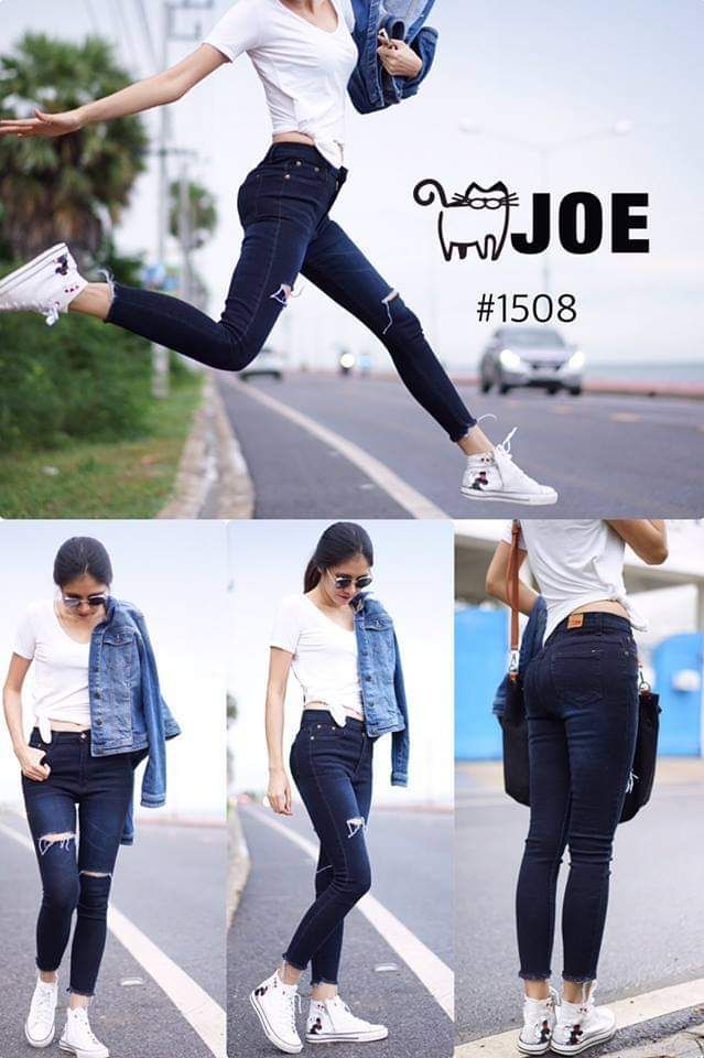 ยีนส์ 9 ส่วน สีดำ