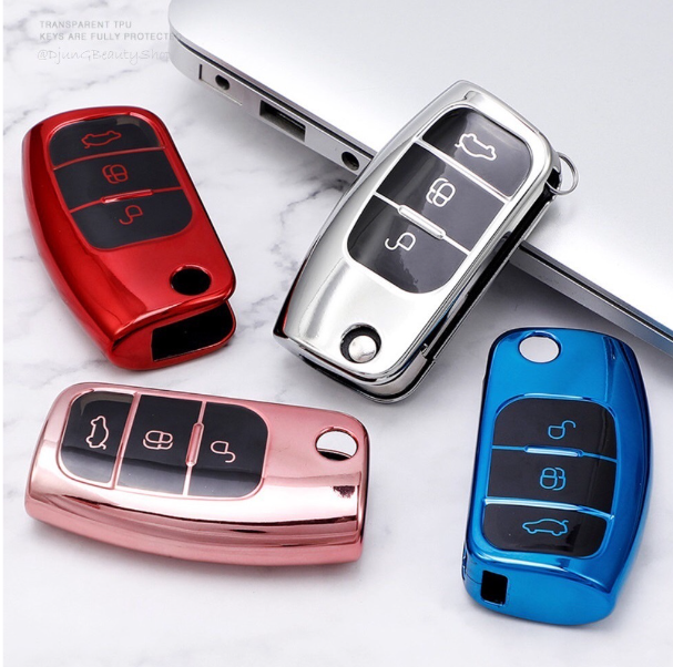 K79-เคสกุญแจรีโมทรถยนต์ฟอร์ด FORD FIESTA, ECOSPORT, FOCUS 3 ปุ่ม ออกแบบให้เข้ารูปพอดีดูสวยงาม ทำด้วยวัสดุคุณภาพด้วย TPU