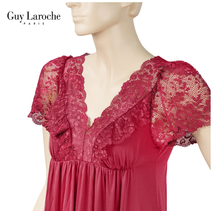 SA8>ชุดนอน แบรนด์ GUY LAROCHE ผ้า Smooth Knit กระโปรงยาว Maxi Luxury Nightwear GN3J69 ผ้าไนลอนทอพิเศษจาก Japan