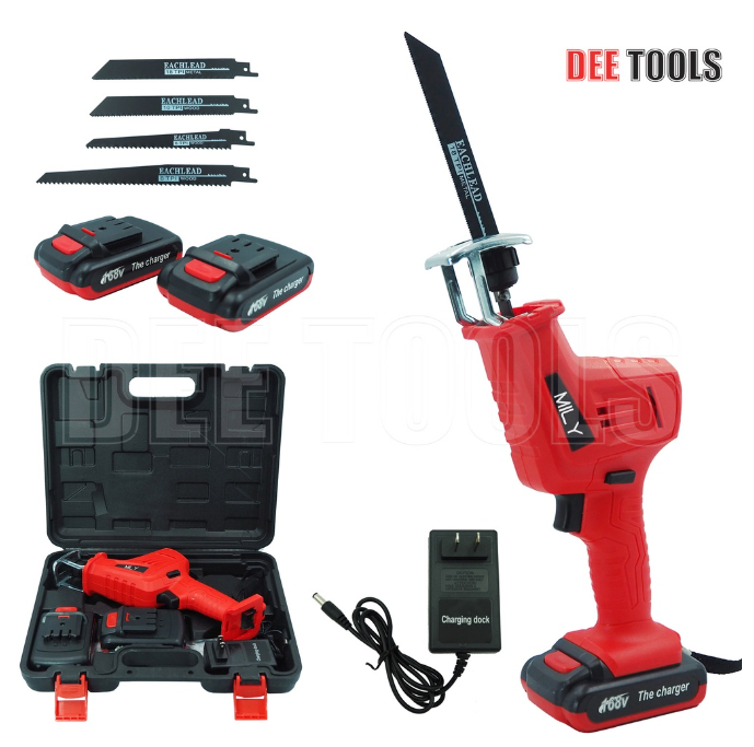 M-69 MILY เลื่อยอเนกประสงค์ เลื่อยชักคอตรง 168V เลื่อยแบตเตอรี่ แบบชัก เลื่อยคอตรง เลื่อยแบบเตะ พร้อมแบต Li-ion 2 ก้อน