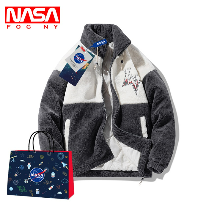 (ส#002) NASA ร้านเรือธงของผู้ชายผ้าฝ้ายเบาะฤดูใบไม้ร่วงและฤดูหนาวลายสก๊อตแฟชั่นเสื้อผ้าเบาะหนา