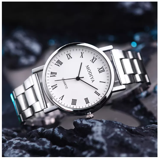 EW22-แฟชั่นนักเรียนสายเหล็ก Quartz นาฬิกาข้อมือผู้ชาย