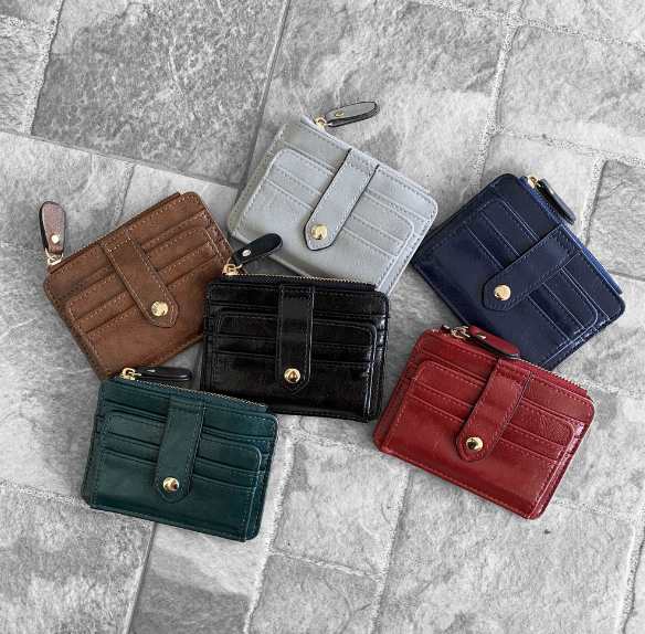 RAY21-กระเป๋าสตางค์ใบสั้น แบบพับ ใส่บัตรใส่ตังค์ใส่เหรียญได้เยอะ บางกระทัดรัด P1-13