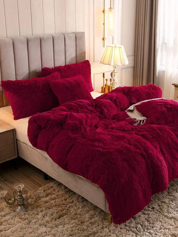 ชุดปลอกผ้านวม ไม่มีฟิลเลอร์ สีพื้น ปุกปุย ค-6