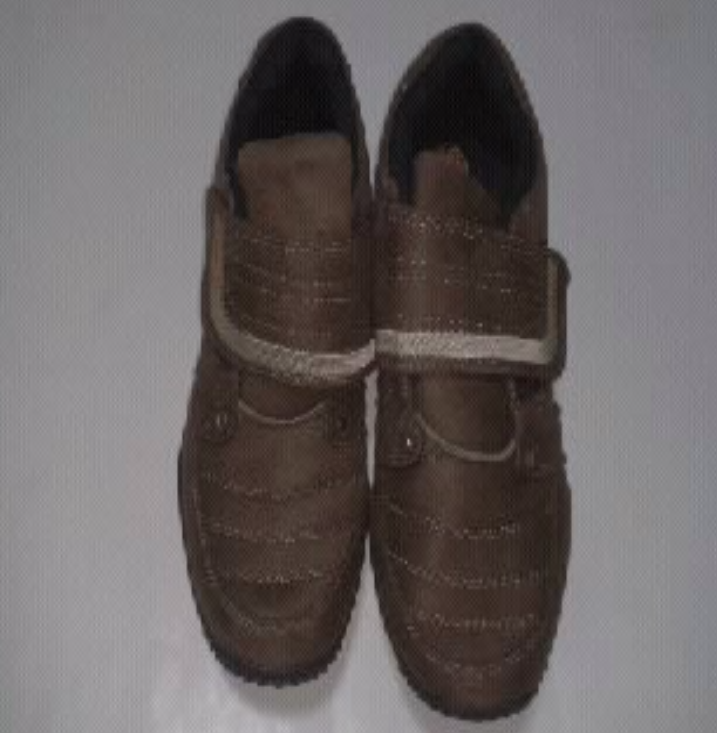 PE77-BAOJI รองเท้าผ้าใบหนังกลับ แบบเทป สีน้ำตาล