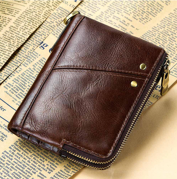 HU03-Humerpaul กระเป๋าสตางค์หนังวัวแท้กระเป๋าใส่เหรียญบัตร RFID สําหรับผู้ชาย