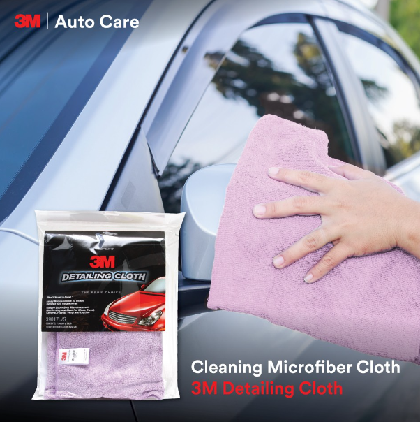 AC91-3M ผ้าไมโครไฟเบอร์ สำหรับลงแวกซ์ และเช็ดทำความสะอาดรถ สีม่วง ขนาด 50X50 ซม. PN39017L/S